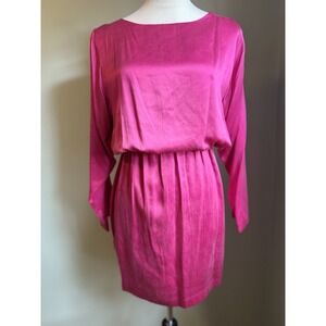 Mary Jo Bruno Vintage Hot Pink Silk Dress Retro Cocktail Party Mini Sexy Glam Sm